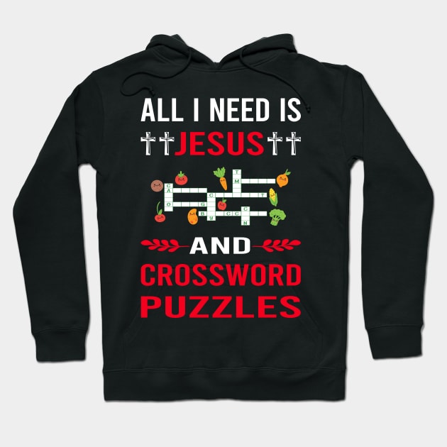 I Need Jesus And Crossword Puzzles Hoodie by Good Day